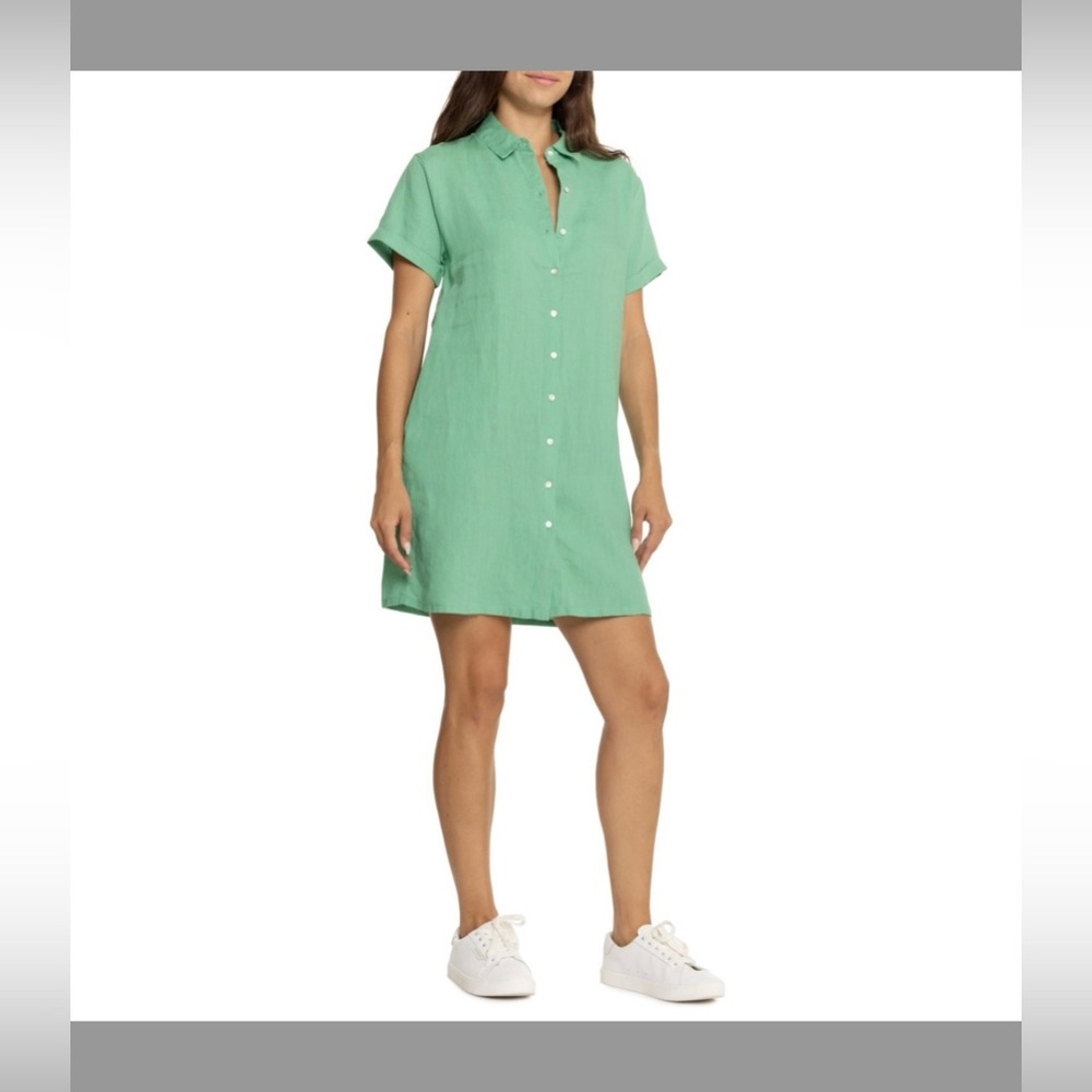 C&C California Short Linen Shirt Dress